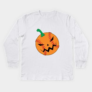 A Pumpkin Baseball Kids Long Sleeve T-Shirt